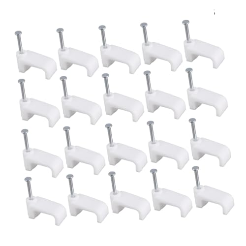 LOLIPPYY 100 Stück Kunststoff Kabelclips Kabelklemmen für Stromkabel Telefonleitung Kabelhalter Organizer zur Wandmontage Glatten Oberflächen von LOLIPPYY