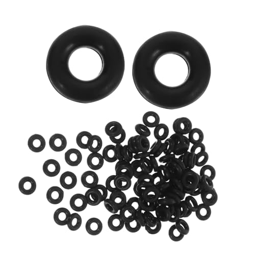 LOLIPPYY 100 Stück Positionierungsring Aus Silikon Silikonringperlen Stopperperlen Für Armbänder Perlen-DIY-Werkzeug Silikonperle Selber Machen Silikonperlen-DIY-kit Kieselgel Black von LOLIPPYY