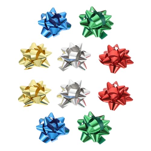 LOLIPPYY 100 Stück Teiliges Selbstklebende Dekorative Kunstblumen Bunte Plastikblumen für Geschenkverpackung Weihnachtsdekoration DIY Geschenkbox Verzierung Vielseitig und Langlebig von LOLIPPYY