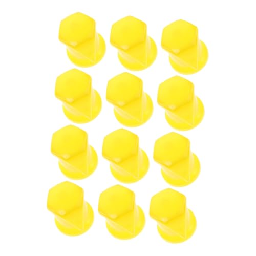 LOLIPPYY 12 Stück Radmuttern-indikatoren Gelb Radmutterkappen für Auto und Lkw Wetterfeste Schraubenabdeckungen mit Sichtbarkeitsband zur Schnellen Kontrolle und Einfachem Anziehen von LOLIPPYY