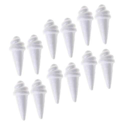 LOLIPPYY 12 Stück Teiliges Eiscreme Modell aus Hochwertigem Schaumstoff Handbemalbare DIY Eisform Figuren Leicht zu Gestalten für Kreative Bastelarbeiten und Dekorationen von LOLIPPYY