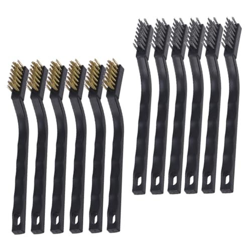 LOLIPPYY 12 Stück Teiliges Mini kupferdraht bürsten Professionelle Kratzbürsten mit Gebogener Form Robuste Metallreinigungsbürste für Motor Tür Fenster und Industrielle Entrostung von LOLIPPYY