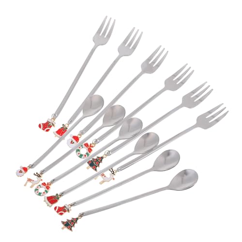 LOLIPPYY 12 Stück Teiliges Weihnachtsbesteck Set aus Edelstahl mit Kaffeelöffeln und Dessertgabeln Praktische Mehrzweck Silberne Kaffeelöffel für Tee und Kuchen Festliche Geschenkverpackung LOLIPPYY 12 Stück Teiliges Weihnachtsbesteck Set aus Edelstahl mit Kaffeelöffeln und Dessertgabeln Praktische Mehrzweck Silberne Kaffeelöffel für Tee und Kuchen Festliche Geschenkverpackung von LOLIPPYY