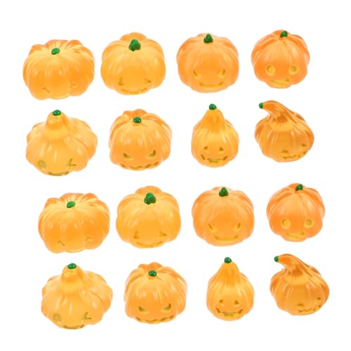 LOLIPPYY 16 Stück Teiliges Leuchtender Mini-kürbisse Halloween-Dekoration mit Nachtleuchtfunktion Filigrane Herbstfiguren für Mikro-landschaften Tisch Partydeko Vielseitig für von LOLIPPYY