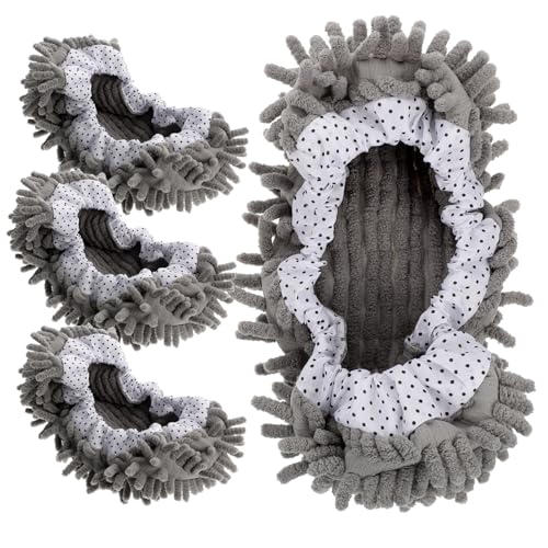 LOLIPPYY 2 Paare Haushalts mop socken aus Chenille Waschbare Elastische Bodenreinigung Hausschuhe Wiederverwendbare Mop bodenwischer Überzüge Bequem und Saugfähig Praktische von LOLIPPYY