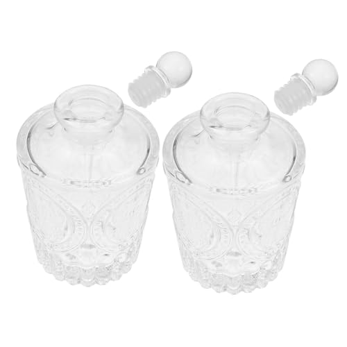 LOLIPPYY 2 STK. Glas Aromatherapie Flaschen mit Geschnitztem Design Raumduft Diffuser Behälter aus Klarem Glas Langlebig und Sicher für Wohnzimmer Badezimmer und Schlafzimmer von LOLIPPYY