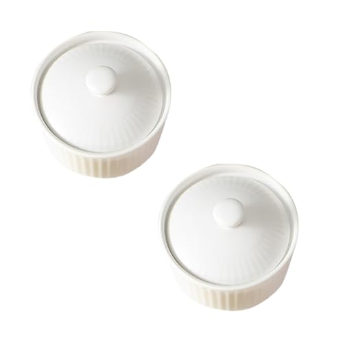LOLIPPYY 2 STÜCK Keramik Dessert Backschalen Kleine Ofenfeste Backformen Anti rutsch Schalen Für Mousse Kuchen Pudding Dessert Küchenhelfer Weiß von LOLIPPYY