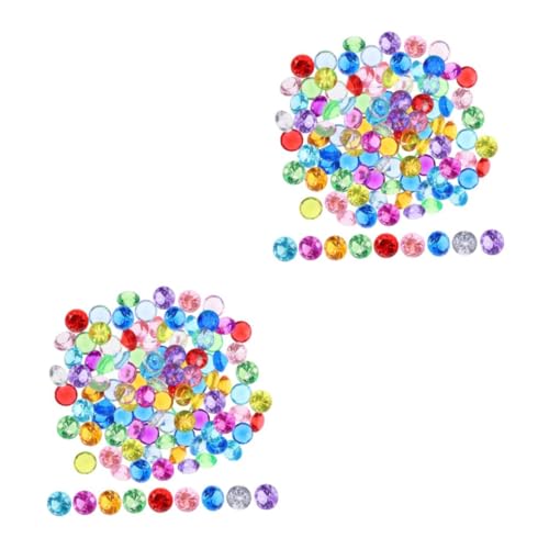 LOLIPPYY 2 Sätze Teiliges Bunte Kristall Diamanten Farbenfrohe Simulation Edelsteine Vielseitige Deko Steine Für Hochzeit Tischdeko Vase Füller Und DIY Bastelprojekte 100 Stück * 2 von LOLIPPYY