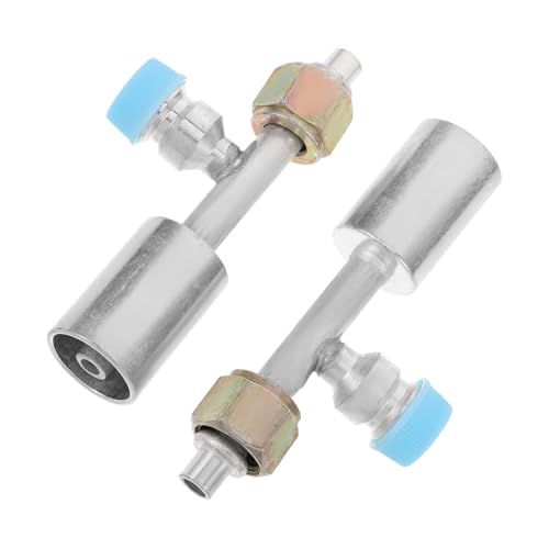 LOLIPPYY 2 Stück Aluminium Luftkompressor Gerade Kupplung Abnehmbar mit Druckventil Sicherheitsadapter für Auto Klimaanlage Kühlmittelschlauch von LOLIPPYY