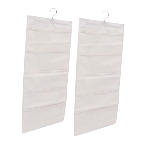 LOLIPPYY 2 Stück Doppelseitiger Aufbewahrungshänger Fächer aus Vliesstoff mit Metallhaken Strapazierfähige Aufbewahrungstasche für Kleiderschrank Wohnheim Camping Beige LOLIPPYY 2 Stück Doppelseitiger Aufbewahrungshänger Fächer aus Vliesstoff mit Metallhaken Strapazierfähige Aufbewahrungstasche für Kleiderschrank Wohnheim Camping Beige von LOLIPPYY