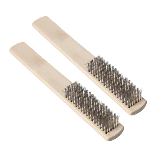 LOLIPPYY 2 Stück Drahtbürsten mit Holzgriff Stahlbürste für Gründliche Ergonomischer Griff Langlebig und Komfortabel für Schwer Zugängliche Stellen von LOLIPPYY