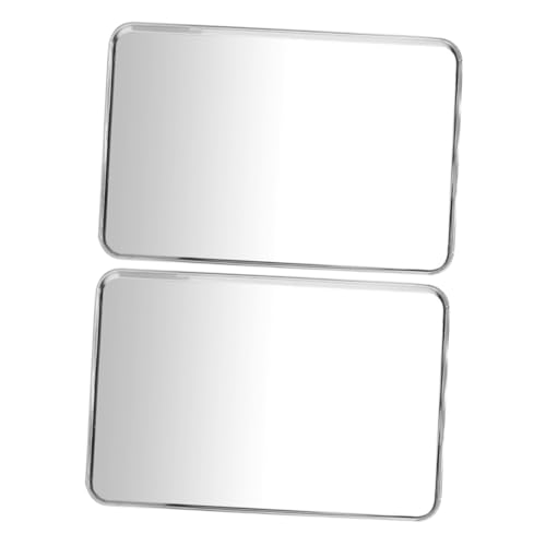 LOLIPPYY 2 Stück Edelstahl Handtuch Tablett Multifunktionales Ablagebrett für Badezimmer und Haushalt Robust Verschleißfest Silber Vielseitig Verwendbar für Kosmetik und Lebensmittel von LOLIPPYY