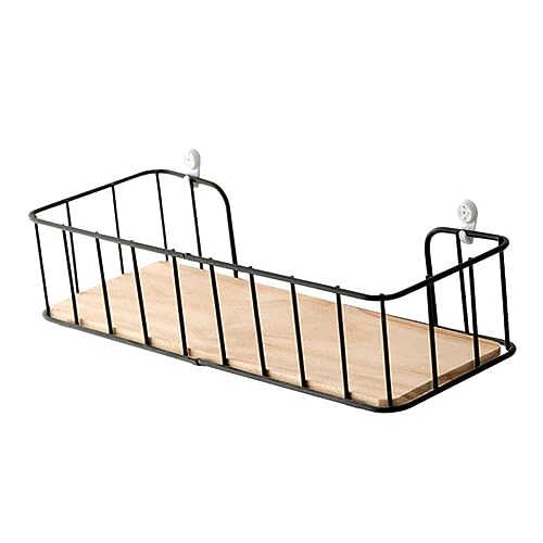 LOLIPPYY 2stücke Schwebende Wandregale Ohne Bohren Eisen-aufbewahrungsregal Organizer Für Badezimmer Küche Wohnzimmer Schwarz Hängendes Regal von LOLIPPYY