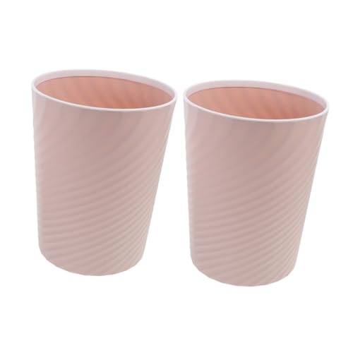 LOLIPPYY 2 Stück Kleine Plastik Mülleimer ohne Deckel Offen Design Abfalleimer Rosa für Badezimmer Büro Schlafzimmer Wohnzimmer Küche Praktisch Hygienisch von LOLIPPYY