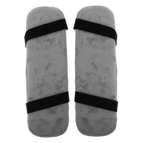 LOLIPPYY 2 Stück Memory Foam Armlehnenpolster für Bürostuhl Ergonomische Ellbogenauflage mit Verstellbaren Gurten Druckentlastend Passend für Büro Wohnstühle Graue Pu oberfläche von LOLIPPYY
