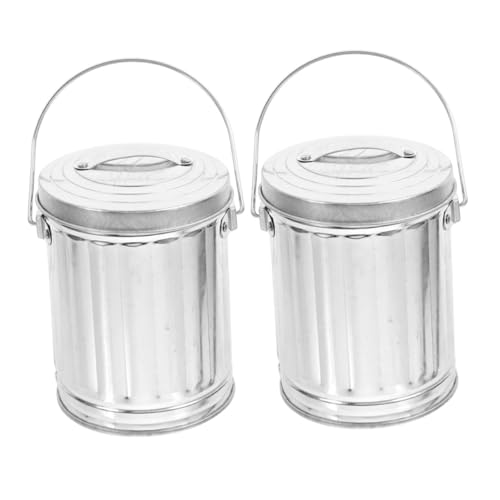 LOLIPPYY 2 Stück Mini Tischmülleimer Griff Kleiner Schreibtisch abfalleimer und Aschenbecher Kompakter Papierkorb für Büro Vanity und Wohnbereich Waschbar und Wiederverwendbar von LOLIPPYY