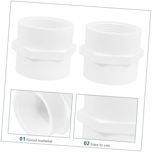 LOLIPPYY 2 Stück PVC Innengewinde Adapter Upvc Rohrverbinder Weiß PVC Fitting mit Schnellkupplung für Wasserleitungen und Bewässerungssysteme von LOLIPPYY