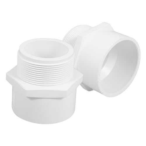 LOLIPPYY 2 Stück PVC Rohrkupplung Teilig Weiß Außengewinde Adapter für Kaltwasserleitungen Bewässerungssysteme und Unterflur Sprinkleranlagen Vielseitig für Haus und Industrie von LOLIPPYY