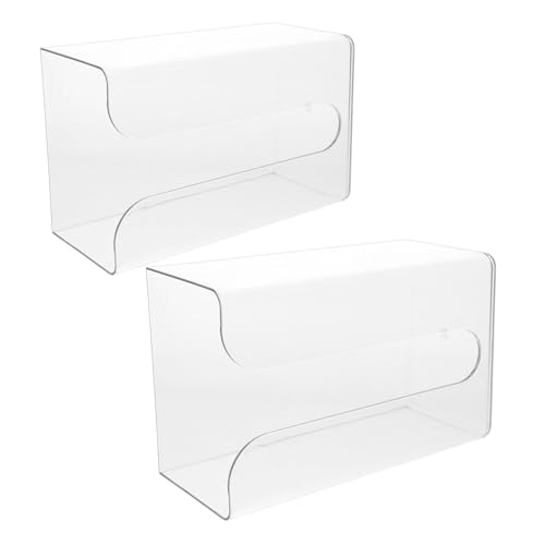LOLIPPYY 2 Stück Punchfreie Wandmontage Tissue Box Wandhängender Aufbewahrungsbehälter für Taschentücher und Müllbeutel Transparente Wandhalterung für Küche Bad Wc Praktischer Organizer von LOLIPPYY