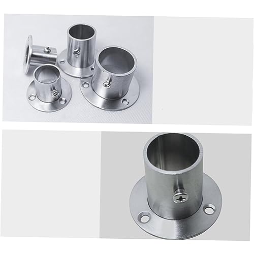 LOLIPPYY 2 Stück Runde Basisrohr Kleiderstangenhalterung Stangenhalter zum Aufhängen Stangenzubehör Möbelhardware Halterung für Kleiderstange Silver von LOLIPPYY