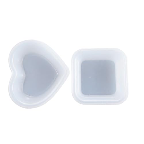 LOLIPPYY 2 Stück Silikonform Teilig Herz und Quadratform DIY Gießform für Resin Epoxidharz Rutschfestes Silikon Einfach zu Entformen Robust und Vielseitig für Bastelprojekte von LOLIPPYY