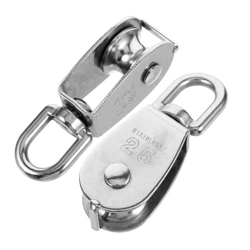 LOLIPPYY 2 Stück Stahlseil Umlenkrolle mit Lager Tragfähige Schwenkbare Hebepulley Für Bau Lager Kabelzug Effiziente Robuste Seilrolle Mit Leichtlaufender Rotation von LOLIPPYY