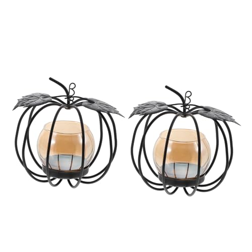 LOLIPPYY 2 Stück Teelichthalter aus Eisen Nordischer Vintage Kerzenständer Geometrisches Design Herbstliche Wohnraumdekoration Geeignet für Wohnzimmer Esstisch Aromatherapie und von LOLIPPYY