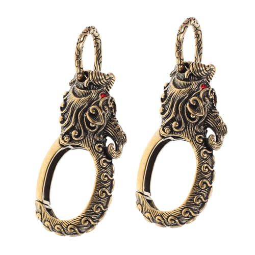 LOLIPPYY 2 Stück Teiliges Dragon Head Karabiner aus Robustem Messing Kompakter Vintage Schlüsselhalter mit Sicherem Verschluss für Auto- Büro Persönliche Schlüsselorganizer LOLIPPYY 2 Stück Teiliges Dragon Head Karabiner aus Robustem Messing Kompakter Vintage Schlüsselhalter mit Sicherem Verschluss für Auto- Büro Persönliche Schlüsselorganizer von LOLIPPYY