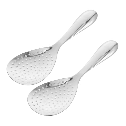 LOLIPPYY 2 Stück Teiliges Edelstahl Reislöffel mit Antihaftbeschichtung Haushalts rice Ladle Hitzebeständig und Leicht zu Reinigen Geeignet für Küche und Reisportionierung von LOLIPPYY