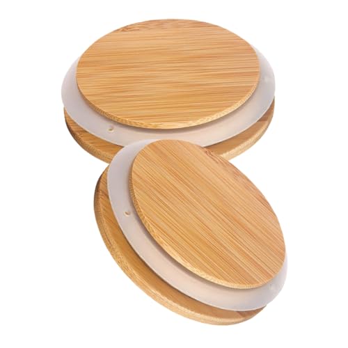 LOLIPPYY 2 Stück Teiliges Holz Glasdeckel mit Silikondichtung Passend für Einmachgläser und Vorratsbehälter aus Natürlichem Holz Luftdicht und Langlebig für Küchenaufbewahrung LOLIPPYY 2 Stück Teiliges Holz Glasdeckel mit Silikondichtung Passend für Einmachgläser und Vorratsbehälter aus Natürlichem Holz Luftdicht und Langlebig für Küchenaufbewahrung von LOLIPPYY