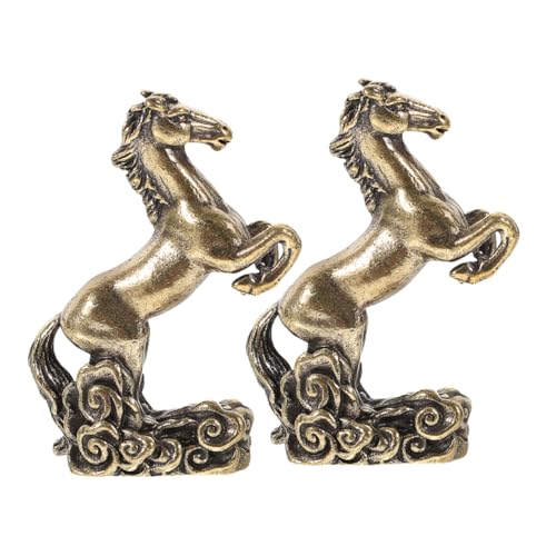 LOLIPPYY 2 Stück Teiliges Messing Pferdeornament Jahr des Pferdes Feng Shui Figurine Wohlstand Dekoration für Bücherregal mit Symbol Pferd Wolken für Glück und LOLIPPYY 2 Stück Teiliges Messing Pferdeornament Jahr des Pferdes Feng Shui Figurine Wohlstand Dekoration für Bücherregal mit Symbol Pferd Wolken für Glück und von LOLIPPYY