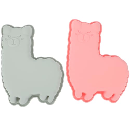 LOLIPPYY 2 Stück Teiliges Silikon Backform Alpaka Cartoon Flexible Lebensmittelechte Kuchenform für DIY Schokolade Mousse Dessert Leicht zu Reinigen für Zuhause und Gastronomie von LOLIPPYY