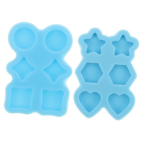 LOLIPPYY 2 Stück Teiliges Silikonform für Ohrringe mit Stern Herz und Rund Kompakte DIY Resin Gießformen für Schmuckherstellung Einfach Entformbar für Anfänger und Tragbar von LOLIPPYY