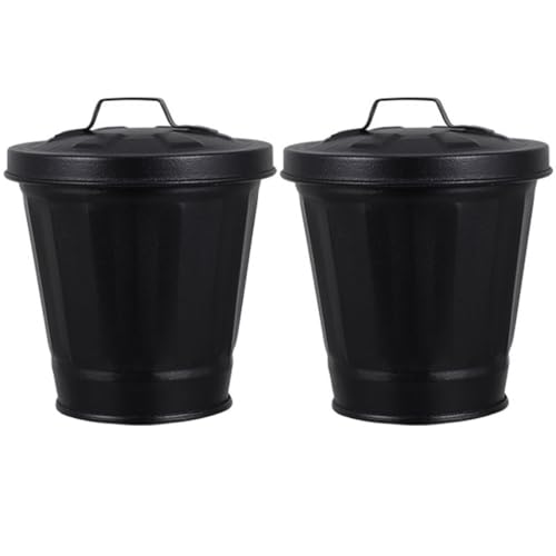 LOLIPPYY 2 Stück Teiliges Tischabfalleimer mit Deckel Multifunktionsbehälter für Blumen und Stifte für Büro Schlafzimmer und Küche Kleiner Mülleimer für Vielseitige Verwendung von LOLIPPYY