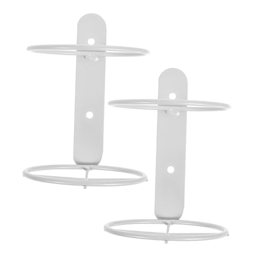 LOLIPPYY 2 Stück Wandmontiertes Weinregal Weiß Metall Single Flaschenhalter Wand Weinflaschen Display Organizer für Küche Bar Platzsparend Einfache Montage Elegant von LOLIPPYY