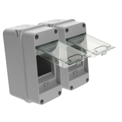 LOLIPPYY 2 Stück Weg Power Verteilerkasten mit Wasserdichte Schutzbox mit Transparentem Fenster Robuste Leitungsschutzschalter Gehäuse für Innen Außenbereich Sichere Stromverteilung und von LOLIPPYY