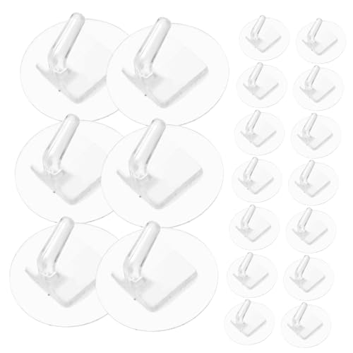 LOLIPPYY 20 Stck Teiliges Transparente Selbstklebende Wandhaken Starke Haftkraft Wasserdichte Handtuchhaken für Bad und Schlafzimmer Einfache Montage Vielseitig Einsetzbar für Handtücher von LOLIPPYY