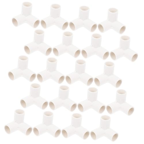 LOLIPPYY 20 Stück Teiliges PVC Rohrverbinder Winkel und Drei wege Fitting Weiß Korrosionsbeständig Langlebig für Wasserleitungen und Sanitärinstallation von LOLIPPYY