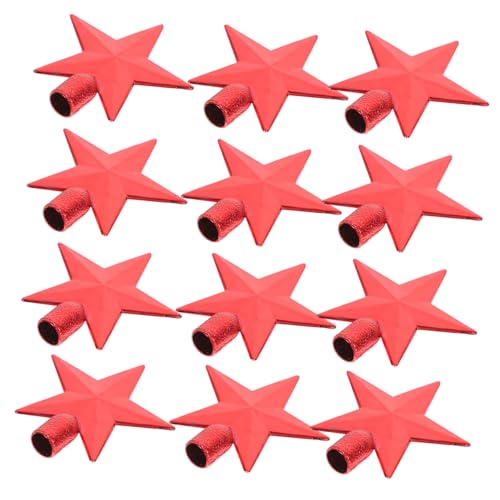 LOLIPPYY 20 Stück Teiliges Vintage Weihnachtsbaum Topper Rot Shatterproof Stern Baumspitze Deko Leicht Sicher Haftend Festliche Christbaumspitze für Weihnachtsbaum Deko Feiertagsdekoration von LOLIPPYY