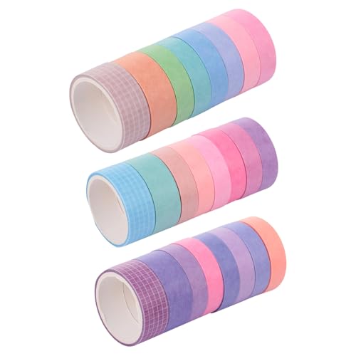 LOLIPPYY 24 Rollen Teiliges Washi Tape Set Bunte Dekorative Masking Tapes für Scrapbooking DIY Tagebuch Kalender Geschenkverpackung Einfache Anwendung Rückstandsfrei Entfernbar Vielseitig von LOLIPPYY
