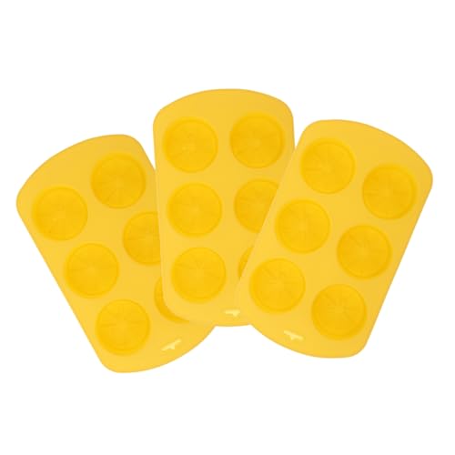 LOLIPPYY 3 Stück Silikonform Teilig Zitronenscheibenform Flexibel Wiederverwendbar DIY Kerzen Seifen Gießform für Handgemachte Bastelarbeiten Geschenkidee von LOLIPPYY