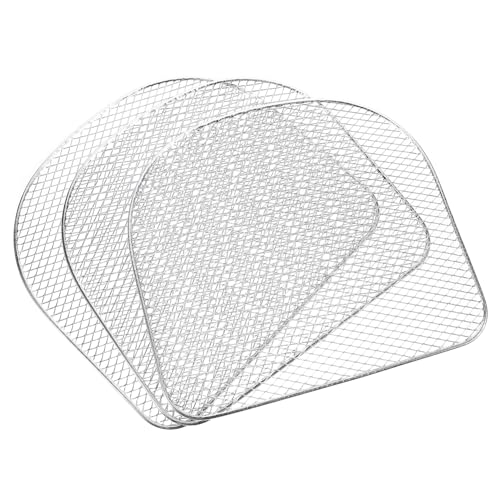LOLIPPYY 3 Stück Teiliges Edelstahl Air Fryer Grillrost Langlebig Gitterförmig für Gleichmäßige Luftzirkulation Vielseitig für Heißluftfritteuse Praktisches Zubehör für Speisen von LOLIPPYY
