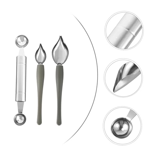 LOLIPPYY 3 Stück Teiliges Edelstahl Dekorationslöffel zum Kuchen Verzieren mit Glattem Griff Rostfrei Leicht und Praktisch für Saucen Früchte und Kreative Tortendekoration von LOLIPPYY