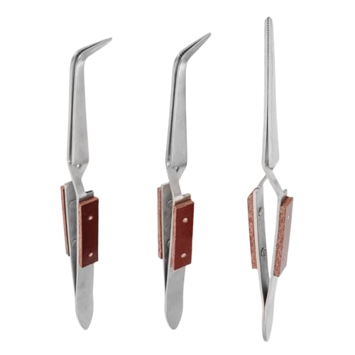 LOLIPPYY 3 Stück Teiliges Präzisions Tweezers mit Automatischem Rückprall für Schmuckherstellung und Glasarbeiten Ergonomisch Vielseitig Einsetzbar Handermüdung bei Feinen Bastelarbeiten von LOLIPPYY