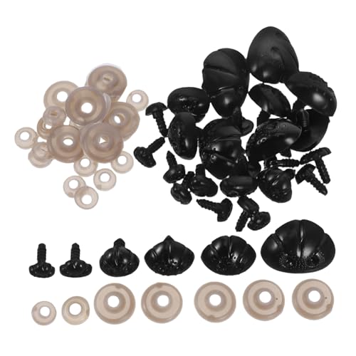 LOLIPPYY 30 Stück Teiliges DIY Kunststoff Tiernasen mit Unterlegscheiben Sichere Hundenasen für Stofftiere Puppennasen Zubehör für Reparatur und Aufwertung von Kuscheltieren und LOLIPPYY 30 Stück Teiliges DIY Kunststoff Tiernasen mit Unterlegscheiben Sichere Hundenasen für Stofftiere Puppennasen Zubehör für Reparatur und Aufwertung von Kuscheltieren und von LOLIPPYY