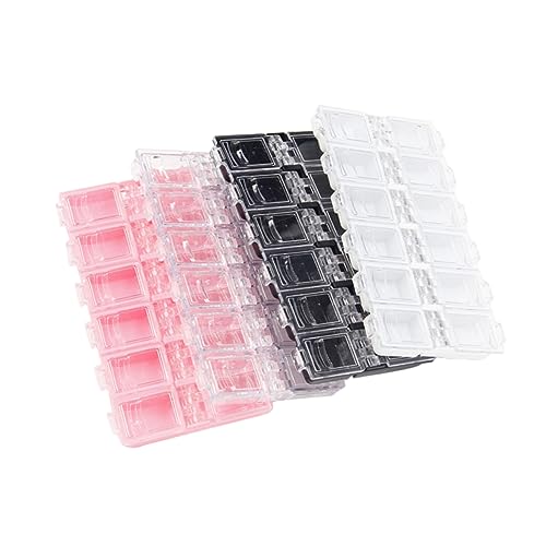 LOLIPPYY 4stücke Fächer-Plastik-schmuck-aufbewahrungsbox Mit Abdeckung Transparente Fächerbox Für Nagelkunst-perlen Und Glitzerpulver Behälter Organizer Mit Verschluss von LOLIPPYY