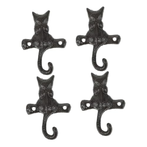 LOLIPPYY 4 STÜCKE Teiliges Vintage Wandhaken aus Robustem Gusseisen Katzenförmige Wandhaken für Mäntel Schlüssel Handtücher und Taschen Platzsparende Garderobenhaken für Eingangsbereich LOLIPPYY 4 STÜCKE Teiliges Vintage Wandhaken aus Robustem Gusseisen Katzenförmige Wandhaken für Mäntel Schlüssel Handtücher und Taschen Platzsparende Garderobenhaken für Eingangsbereich von LOLIPPYY