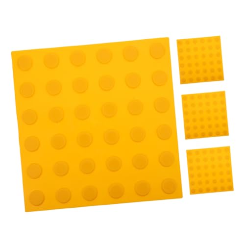 LOLIPPYY 4 Stück PVC Rutschfeste Blindenleitplatten mit Erhöhten Noppen Warnfliesen für Barrierefreie Wege Robuste Tastplatten für Innen Außen Leicht Sichtbar Geeignet für Pool Balkon und von LOLIPPYY