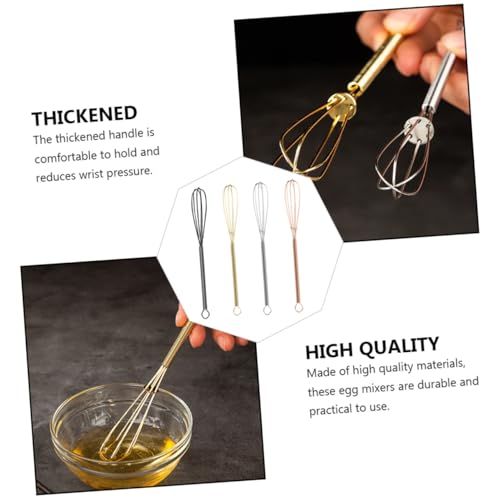 LOLIPPYY 4 Stück Teiliges Handmixer Rührbesen für Eier und Teig Ergonomisch Leichter Mini Schneebesen Praktische Küchenhelfer in Verschiedenen Farben für Backen und Getränke von LOLIPPYY