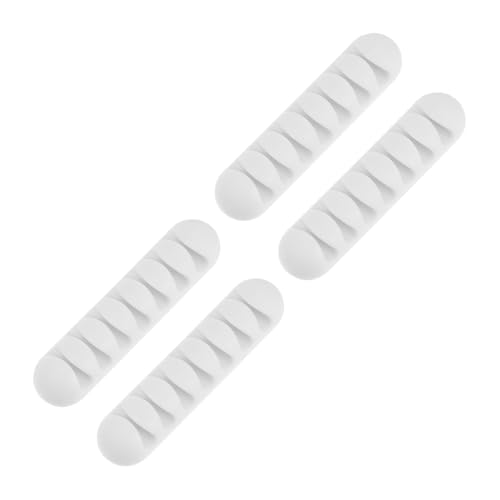 LOLIPPYY 4 Stück Teiliges Selbstklebender Kabelhalter mit Fächern Vielseitiger Kabelorganizer für Schreibtisch und Büro Kabelmanagement zur Ordentlichen Datenkabelaufbewahrung von LOLIPPYY